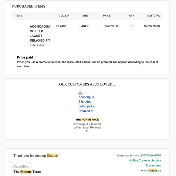 The North Face 550 Aconcagua Puffer Jacket - Picture 4 of 4